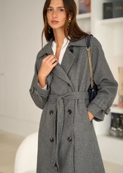 Motus Boutique Vestes & Manteaux^Manteau Isia Gris-ManteauIsia