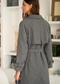 Motus Boutique Vestes & Manteaux^Manteau Isia Gris-ManteauIsia