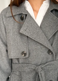 Motus Boutique Vestes & Manteaux^Manteau Isia Gris-ManteauIsia