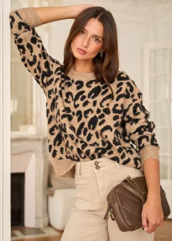 Motus Boutique Mailles^Pull Blaise ImpriméLéopard-PullBlaise