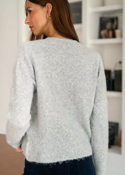 Motus Boutique Mailles^Pull Fleur Gris-PullFleur