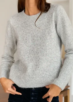 Motus Boutique Mailles^Pull Fleur Gris-PullFleur