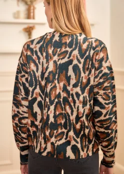 Motus Boutique Mailles^Pull Isée AnimalFondEcru-PullIsée