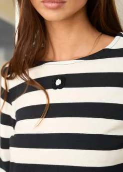 Motus Boutique Mailles^Pull Lola RayéNoirEcru-PullLola