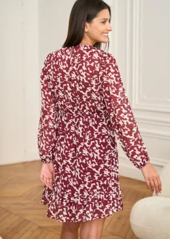 Motus Boutique Robes^Robe Abriel BordeauxEcru-RobeAbriel