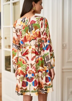 Motus Boutique Robes^Robe Constance MotifsBeige-RobeConstance
