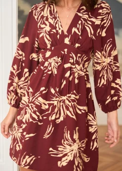 Motus Boutique Robes^Robe Léane BordeauxBeige-RobeLéane