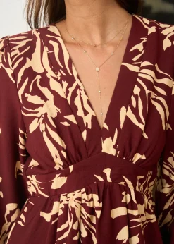 Motus Boutique Robes^Robe Léane BordeauxBeige-RobeLéane