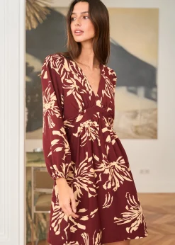 Motus Boutique Robes^Robe Léane BordeauxBeige-RobeLéane