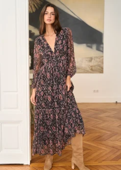 Motus Boutique Robes^Robe Louane ImpriméFondNoir-RobeLouane