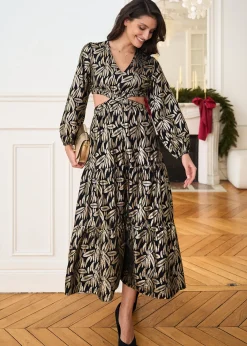 Motus Boutique Robes^Robe Manon ImpriméDoréFondNoir-RobeManon