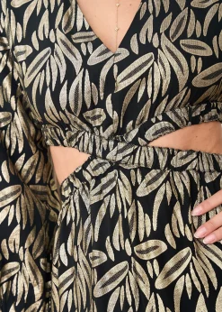 Motus Boutique Robes^Robe Manon ImpriméDoréFondNoir-RobeManon