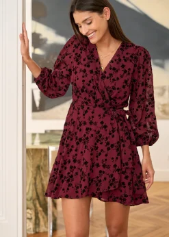 Motus Boutique Robes^Robe Mila FleuriBordeauxNoir-RobeMila