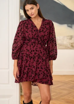Motus Boutique Robes^Robe Mila FleuriBordeauxNoir-RobeMila
