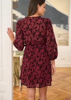 Motus Boutique Robes^Robe Mila FleuriBordeauxNoir-RobeMila