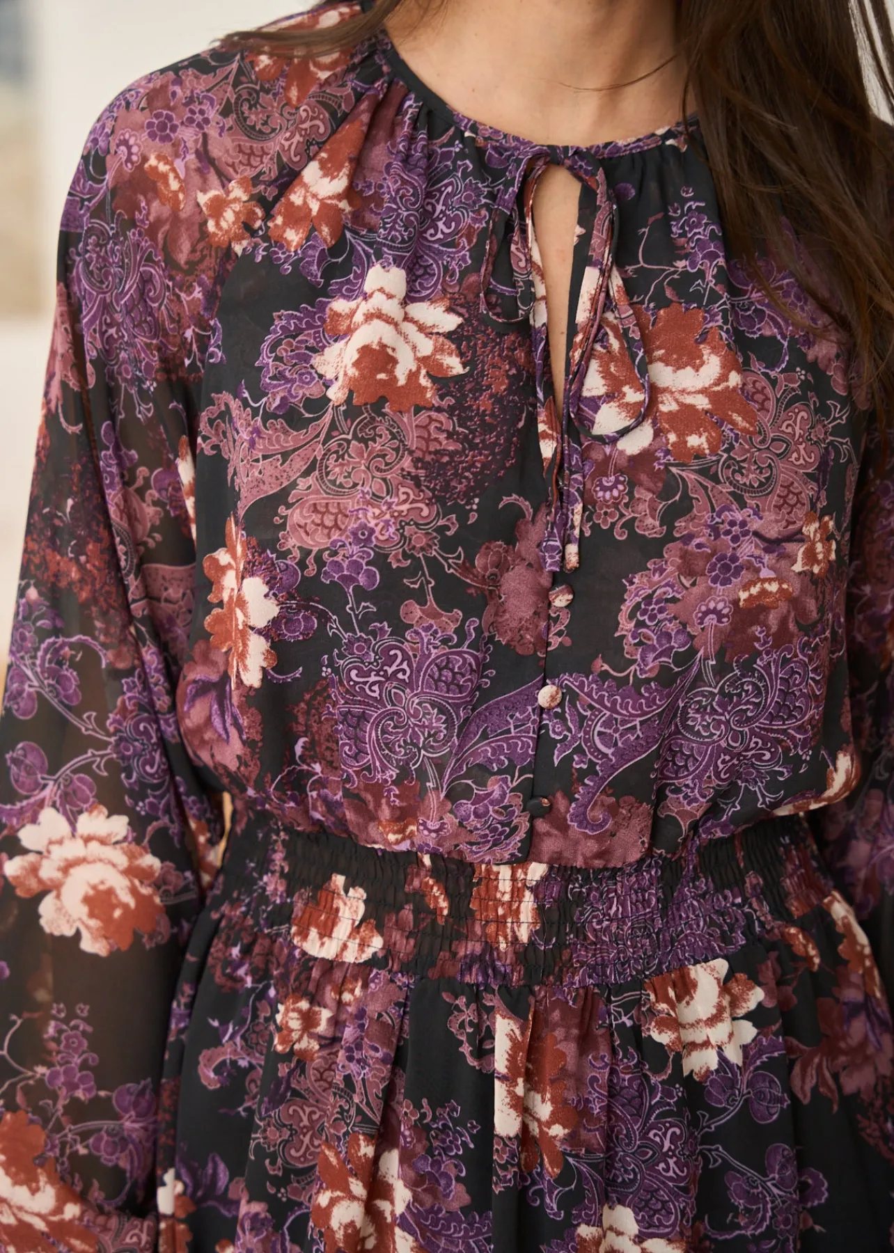 Motus Boutique Robes^Robe Noela ImpriméFondNoir-RobeNoela