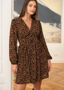 Motus Boutique Robes^Robe Océane LéopardCamel-RobeOcéane