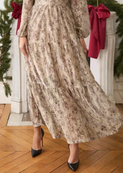 Motus Boutique Robes^Robe Perrine ImpriméBeigeDoré-RobePerrine