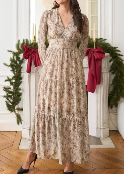 Motus Boutique Robes^Robe Perrine ImpriméBeigeDoré-RobePerrine