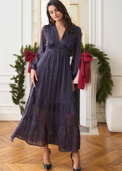 Motus Boutique Robes^Robe Rosalie ImpriméMarronBleu-RobeRosalie