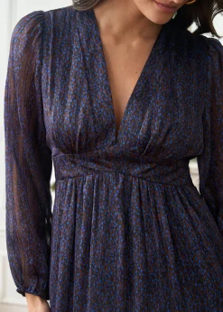 Motus Boutique Robes^Robe Rosalie ImpriméMarronBleu-RobeRosalie