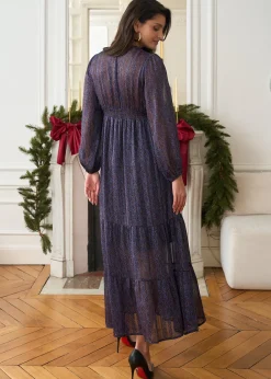 Motus Boutique Robes^Robe Rosalie ImpriméMarronBleu-RobeRosalie