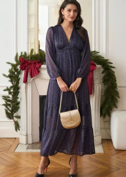 Motus Boutique Robes^Robe Rosalie ImpriméMarronBleu-RobeRosalie