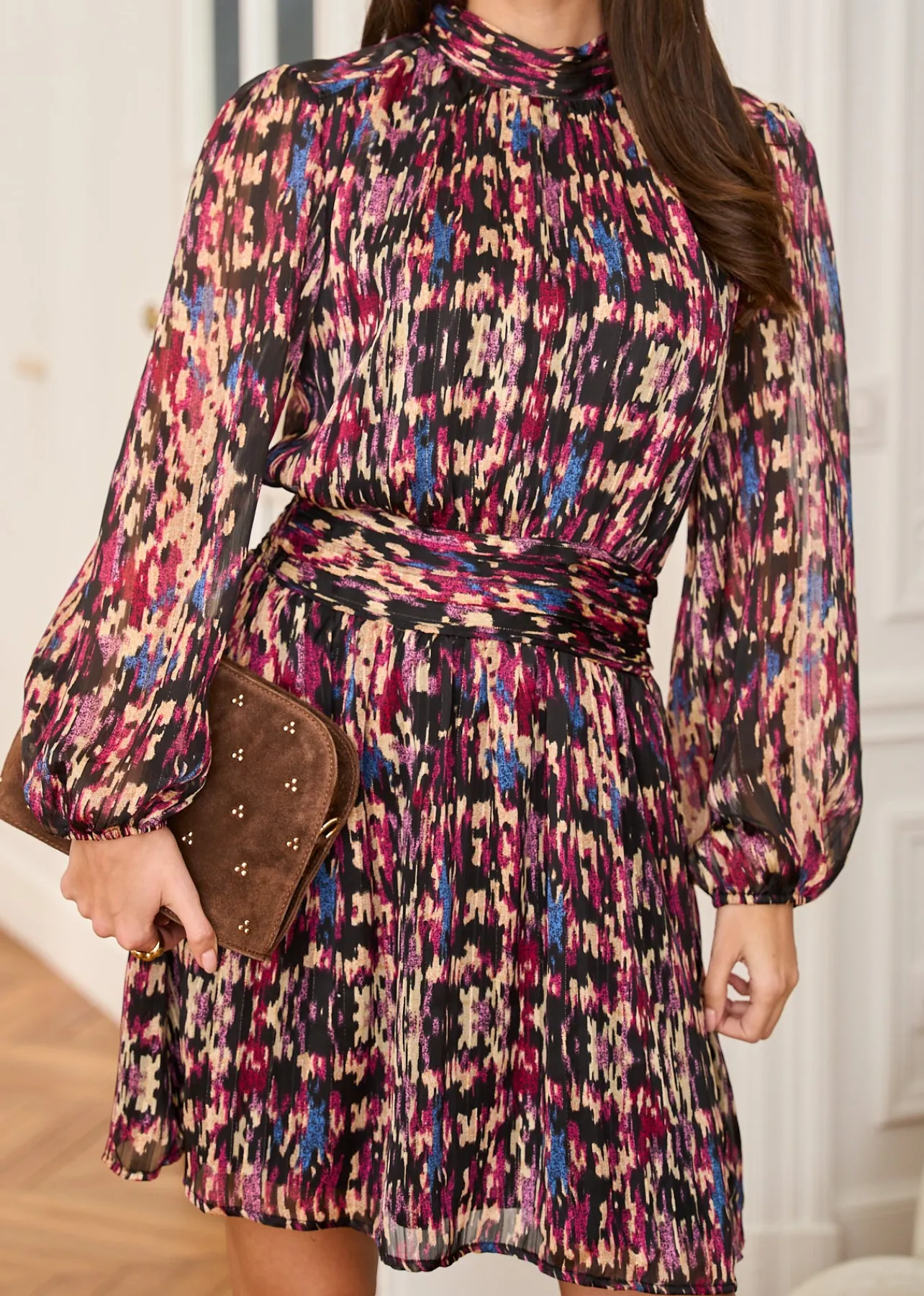 Motus Boutique Robes^Robe Rozen ImpriméFondNoir-RobeRozen