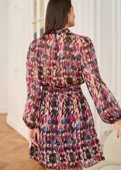 Motus Boutique Robes^Robe Rozen ImpriméFondNoir-RobeRozen