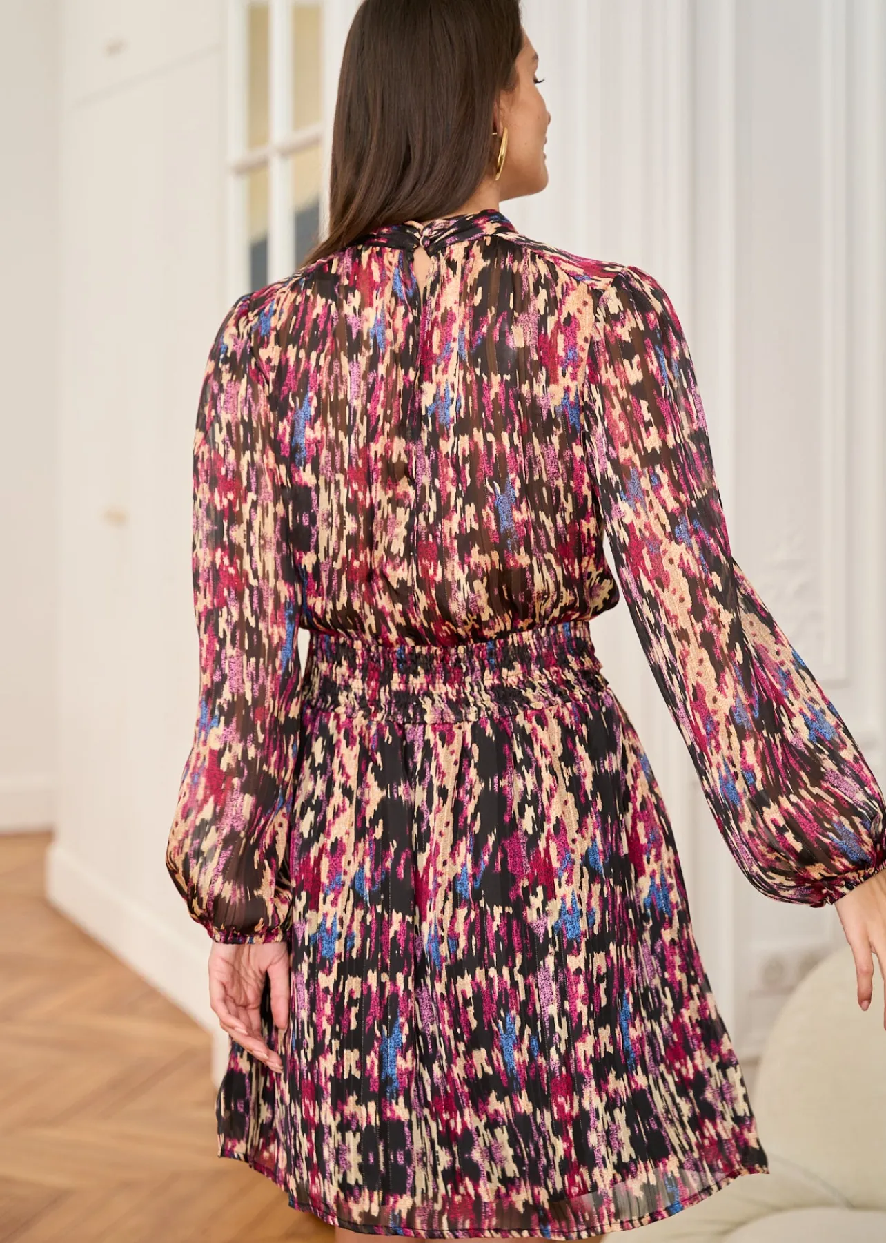 Motus Boutique Robes^Robe Rozen ImpriméFondNoir-RobeRozen