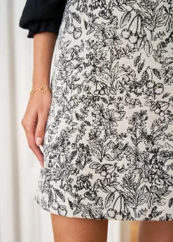 Motus Boutique Robes^Robe Sylvie MotifsNoirEcru-RobeSylvie