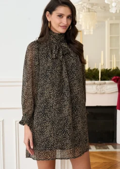 Motus Boutique Robes^Robe Violette ImpriméMarronNoir-RobeViolette