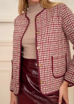 Motus Boutique Vestes & Manteaux^Veste Edith VichyBordeaux-VesteEdith