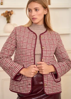 Motus Boutique Vestes & Manteaux^Veste Edith VichyBordeaux-VesteEdith