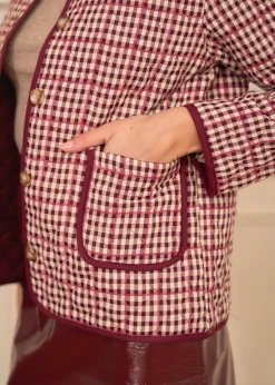 Motus Boutique Vestes & Manteaux^Veste Edith VichyBordeaux-VesteEdith