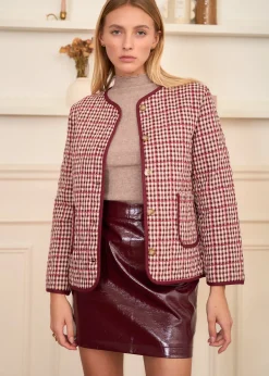 Motus Boutique Vestes & Manteaux^Veste Edith VichyBordeaux-VesteEdith