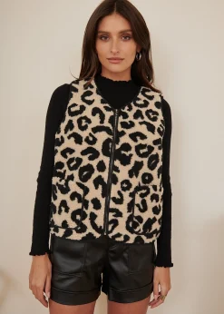 Motus Boutique Vestes & Manteaux^Veste Gabi LéopardNoirBeige-GiletGabi