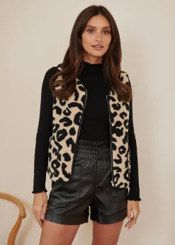Motus Boutique Vestes & Manteaux^Veste Gabi LéopardNoirBeige-GiletGabi
