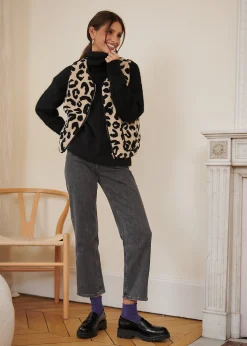 Motus Boutique Vestes & Manteaux^Veste Gabi LéopardNoirBeige-GiletGabi