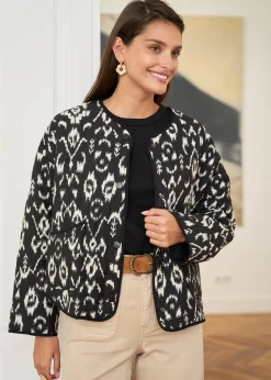 Motus Boutique Vestes & Manteaux^Veste Gaelle MotifsNoirsÉcru-VesteGaelle