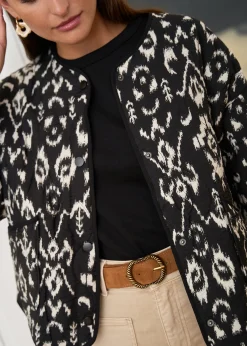 Motus Boutique Vestes & Manteaux^Veste Gaelle MotifsNoirsÉcru-VesteGaelle