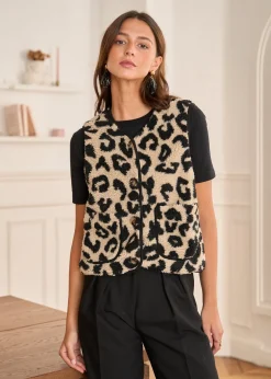 Motus Boutique Vestes & Manteaux^Veste Harris LéopardNoirBeige-GiletHarris