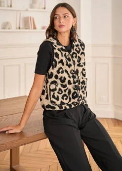 Motus Boutique Vestes & Manteaux^Veste Harris LéopardNoirBeige-GiletHarris