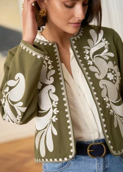 Motus Boutique Vestes & Manteaux^Veste Oriane KakiEcru-VesteOriane