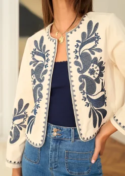 Motus Boutique Vestes & Manteaux^Veste Oriane EcruMarine-VesteOriane