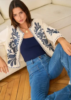 Motus Boutique Vestes & Manteaux^Veste Oriane EcruMarine-VesteOriane