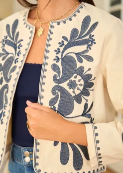 Motus Boutique Vestes & Manteaux^Veste Oriane EcruMarine-VesteOriane