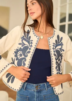 Motus Boutique Vestes & Manteaux^Veste Oriane EcruMarine-VesteOriane